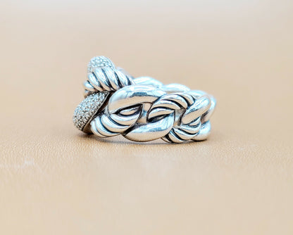    David Yurman Belmont Curb Link Ring Wide Diamond