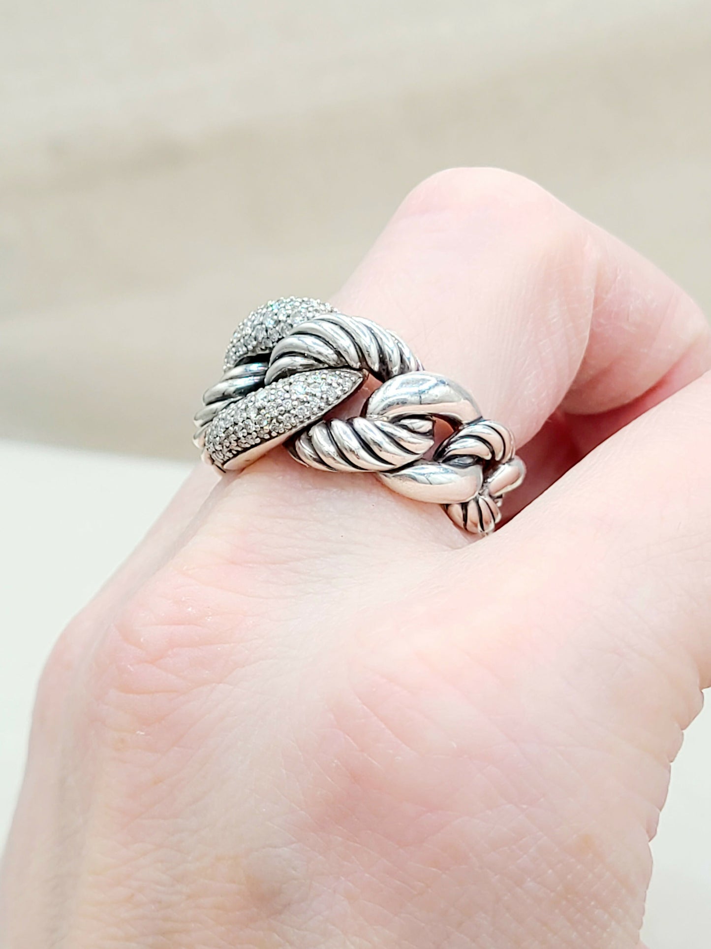    David Yurman Belmont Curb Link Ring Wide Diamond