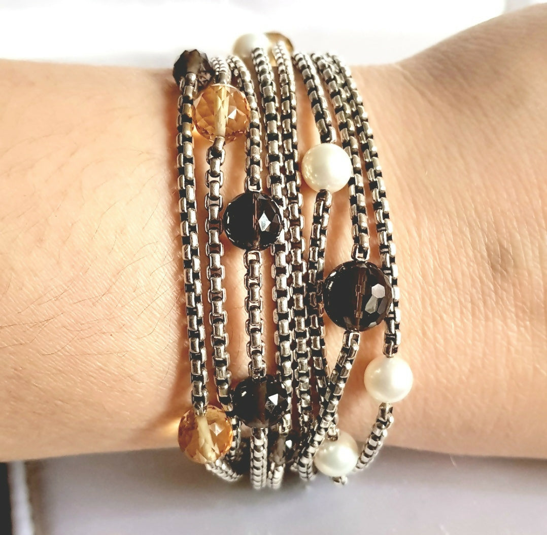    David Yurman Bijoux Bracelet – Multi Chain & Pearl