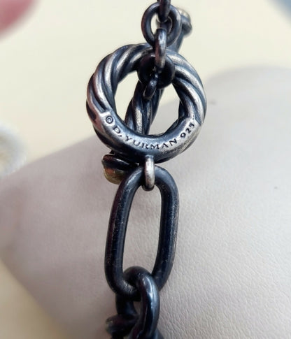    David Yurman Black And Gold Link Chain Necklace
