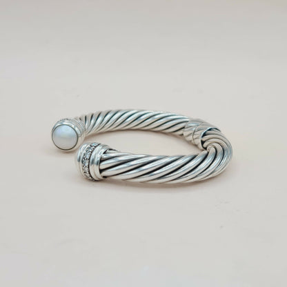    David Yurman Bracelet 10mm Pearl & Diamonds
