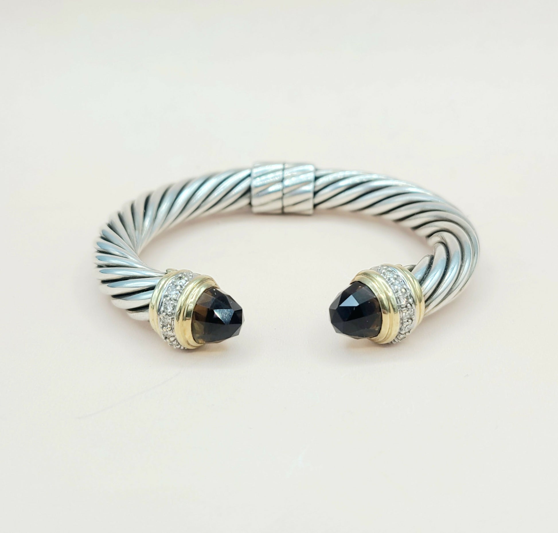    David Yurman Bracelet 10mm Smoky Quartz & Diamonds Gold