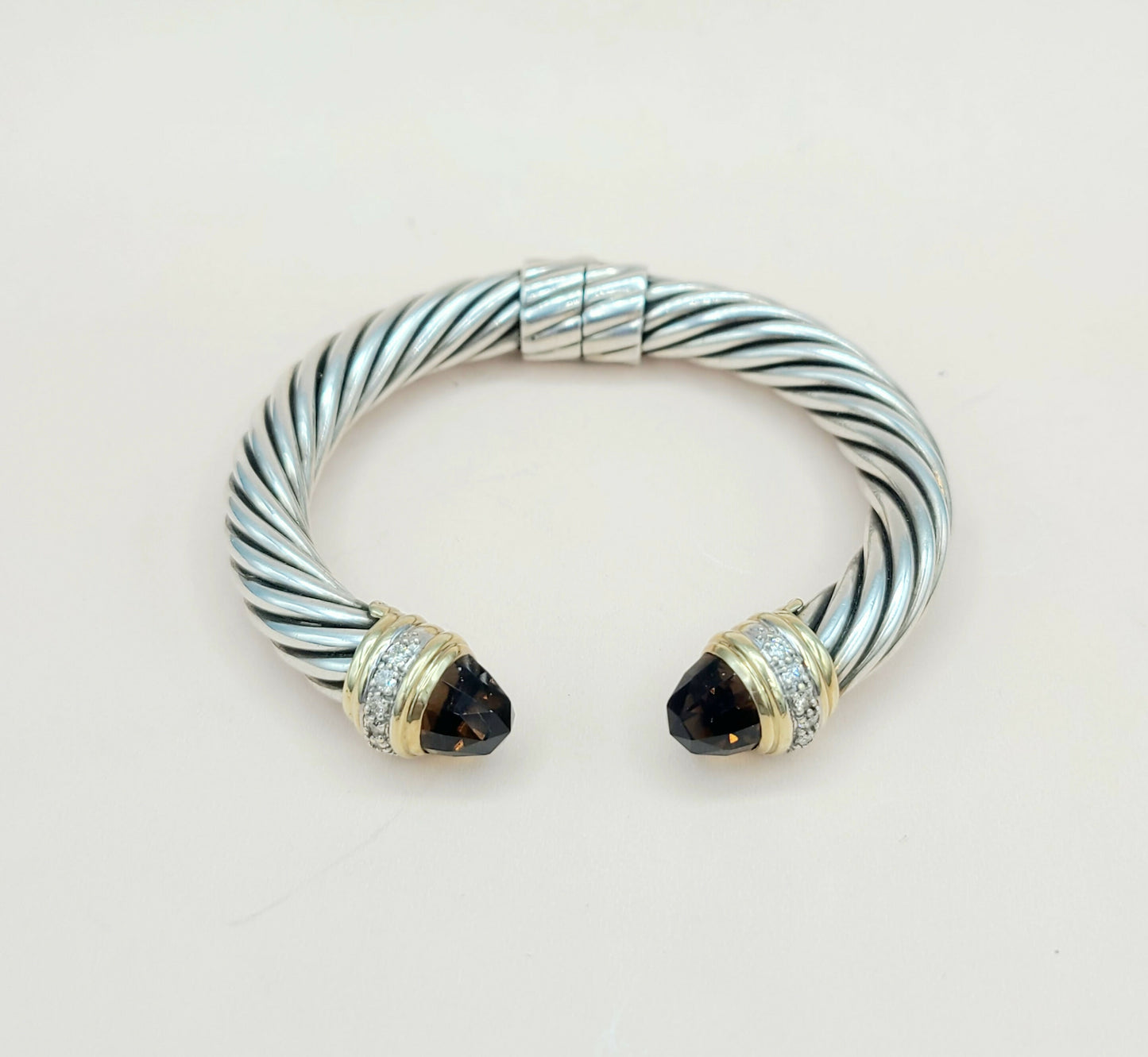    David Yurman Bracelet 10mm Smoky Quartz & Diamonds Gold