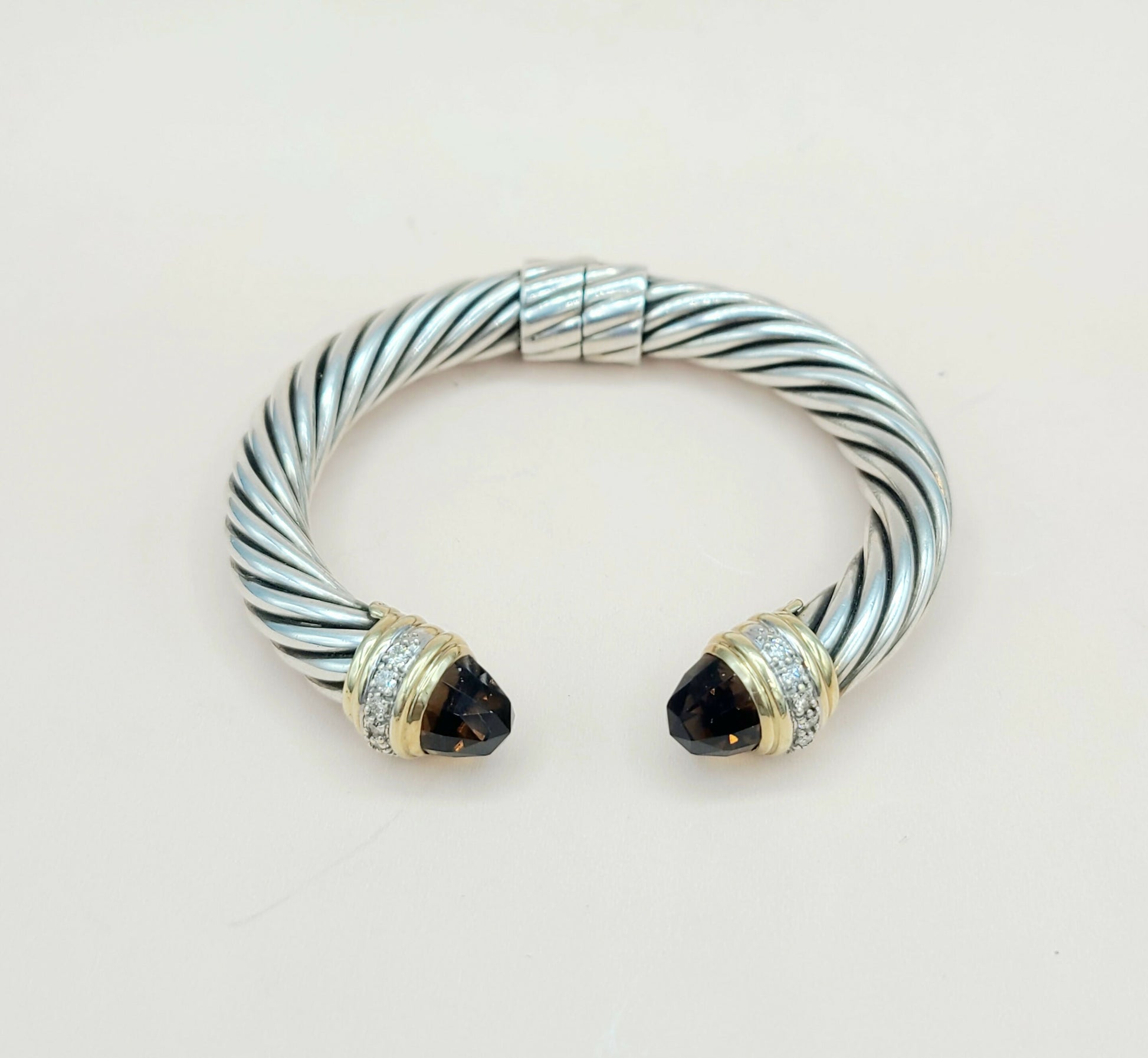    David Yurman Bracelet 10mm Smoky Quartz & Diamonds Gold