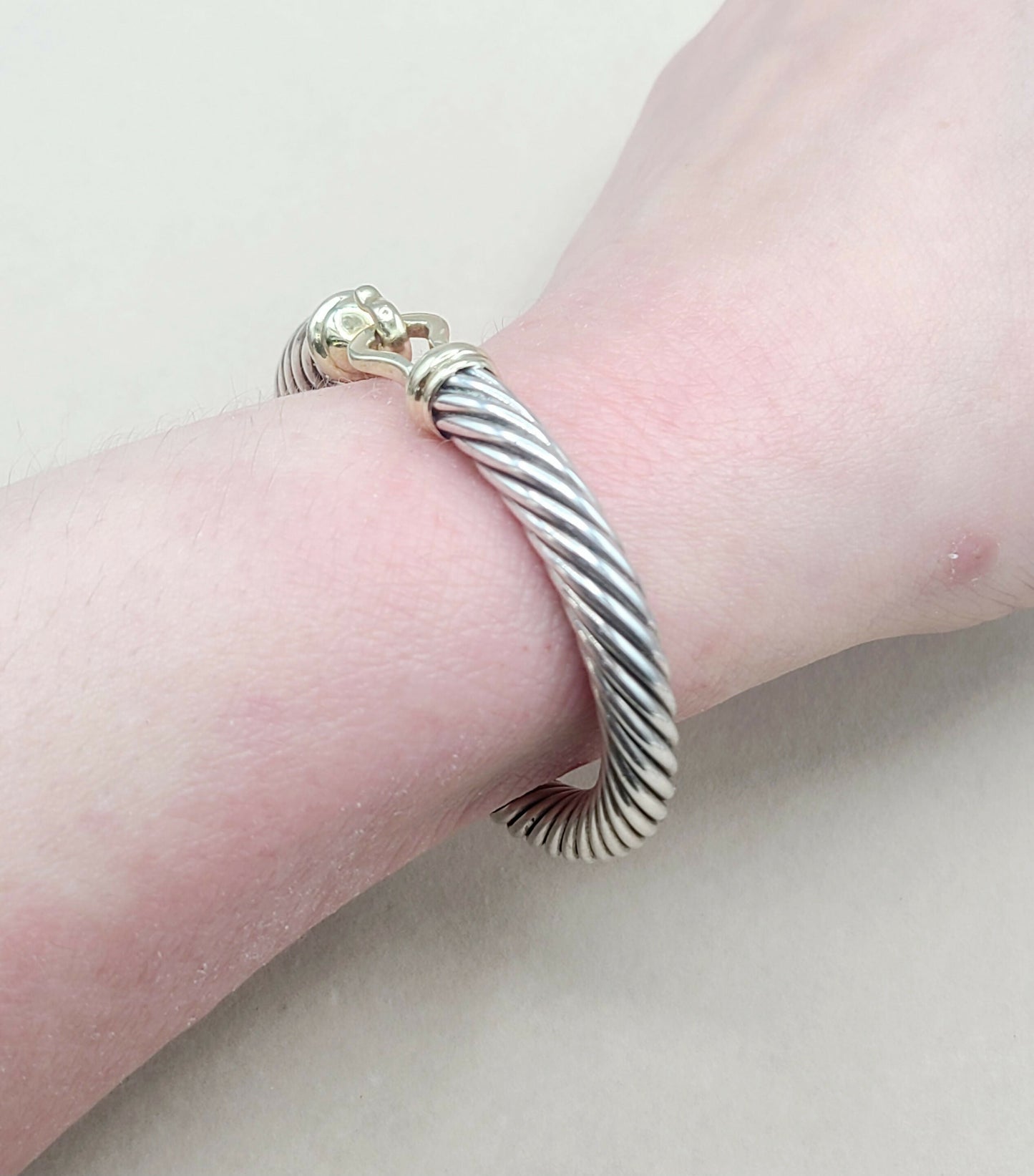    David Yurman Buckle Bracelet 7mm with 14K Gold