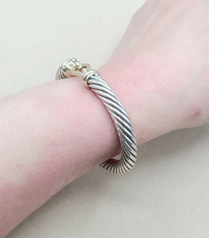    David Yurman Buckle Bracelet 7mm with 14K Gold