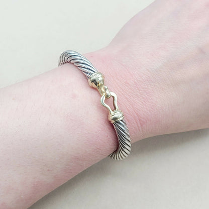    David Yurman Buckle Bracelet 7mm with 14K Gold
