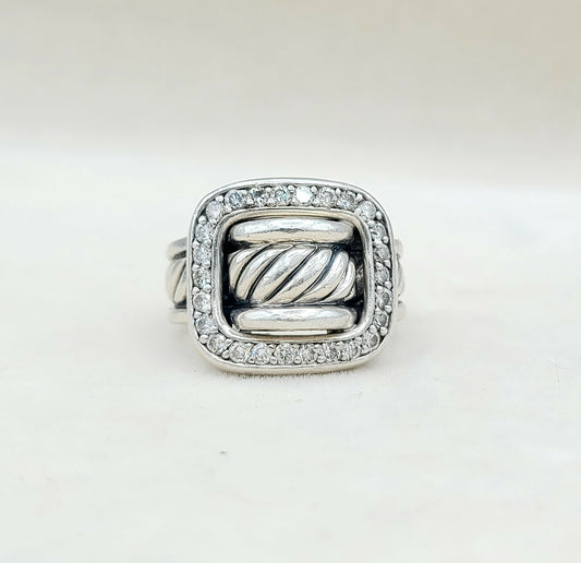    David Yurman Buckle Ring Large with Diamonds