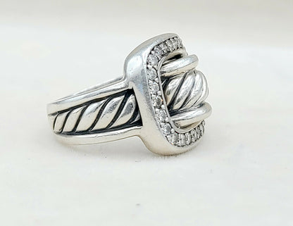    David Yurman Buckle Ring Large with Diamonds