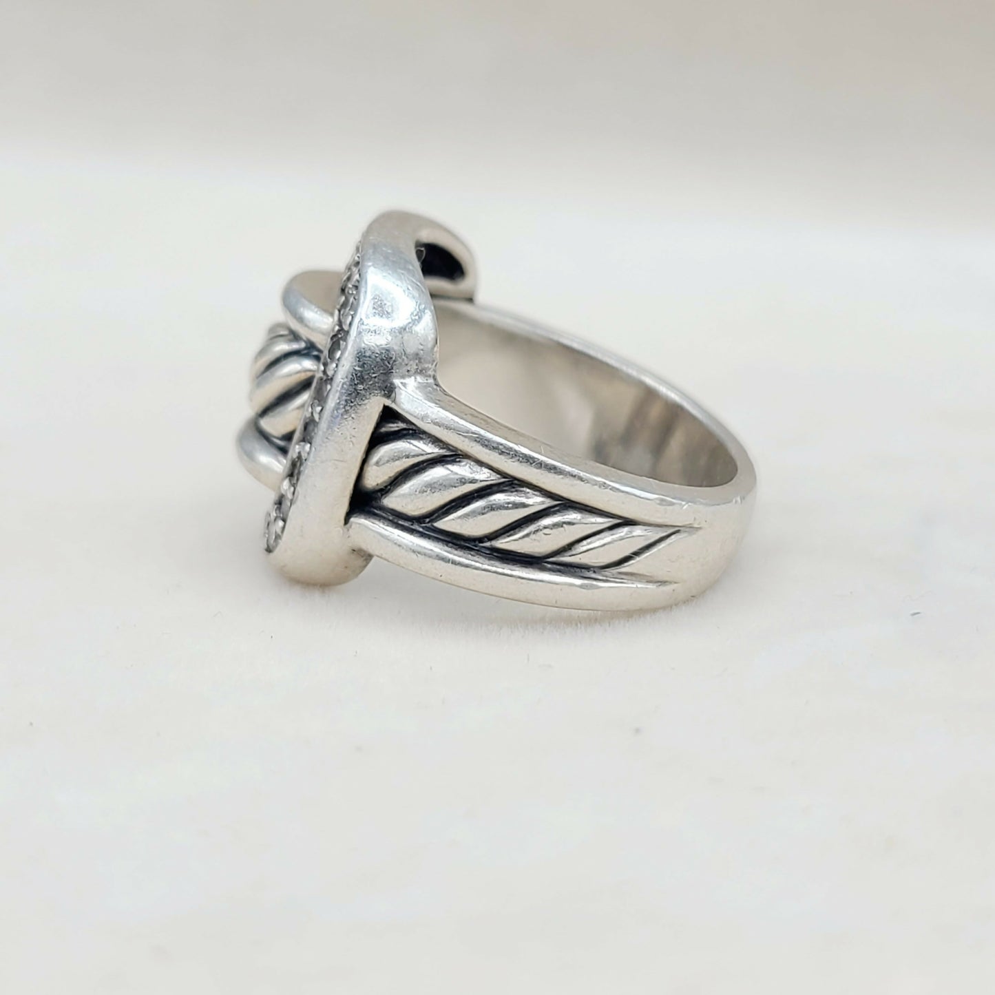    David Yurman Buckle Ring Large with Diamonds