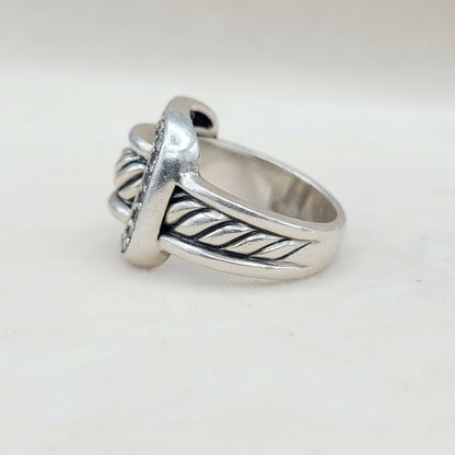    David Yurman Buckle Ring Large with Diamonds