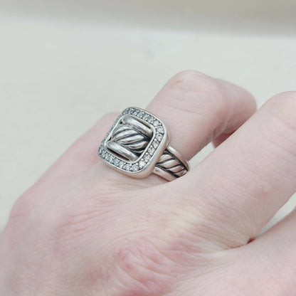    David Yurman Buckle Ring Large with Diamonds