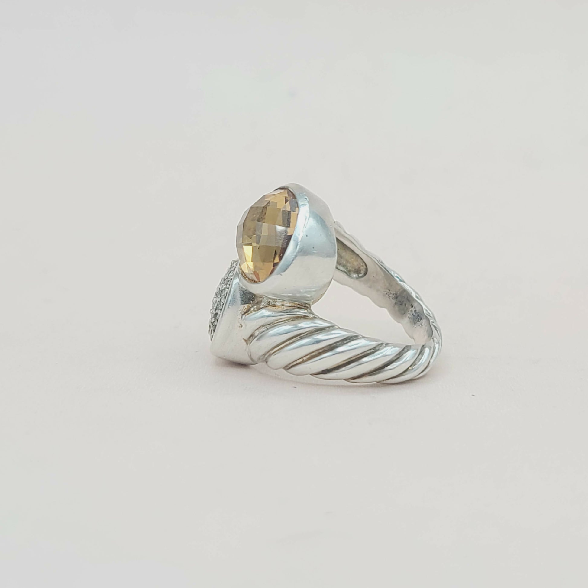   David Yurman Bypass Ring Champagne Citrine & Diamond