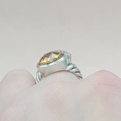    David Yurman Bypass Ring Champagne Citrine & Diamond