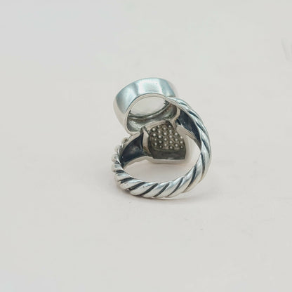    David Yurman Bypass Ring Prasiolite & Diamond
