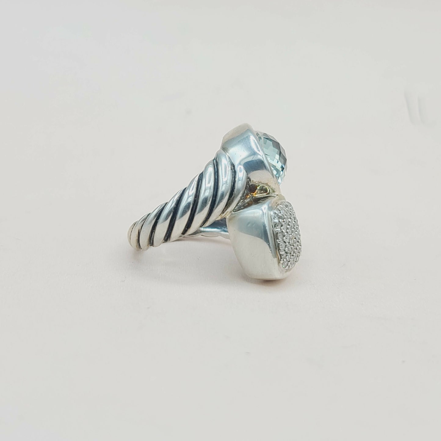    David Yurman Bypass Ring Prasiolite & Diamond