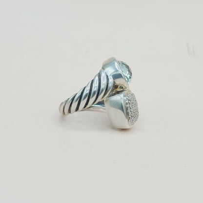    David Yurman Bypass Ring Prasiolite & Diamond