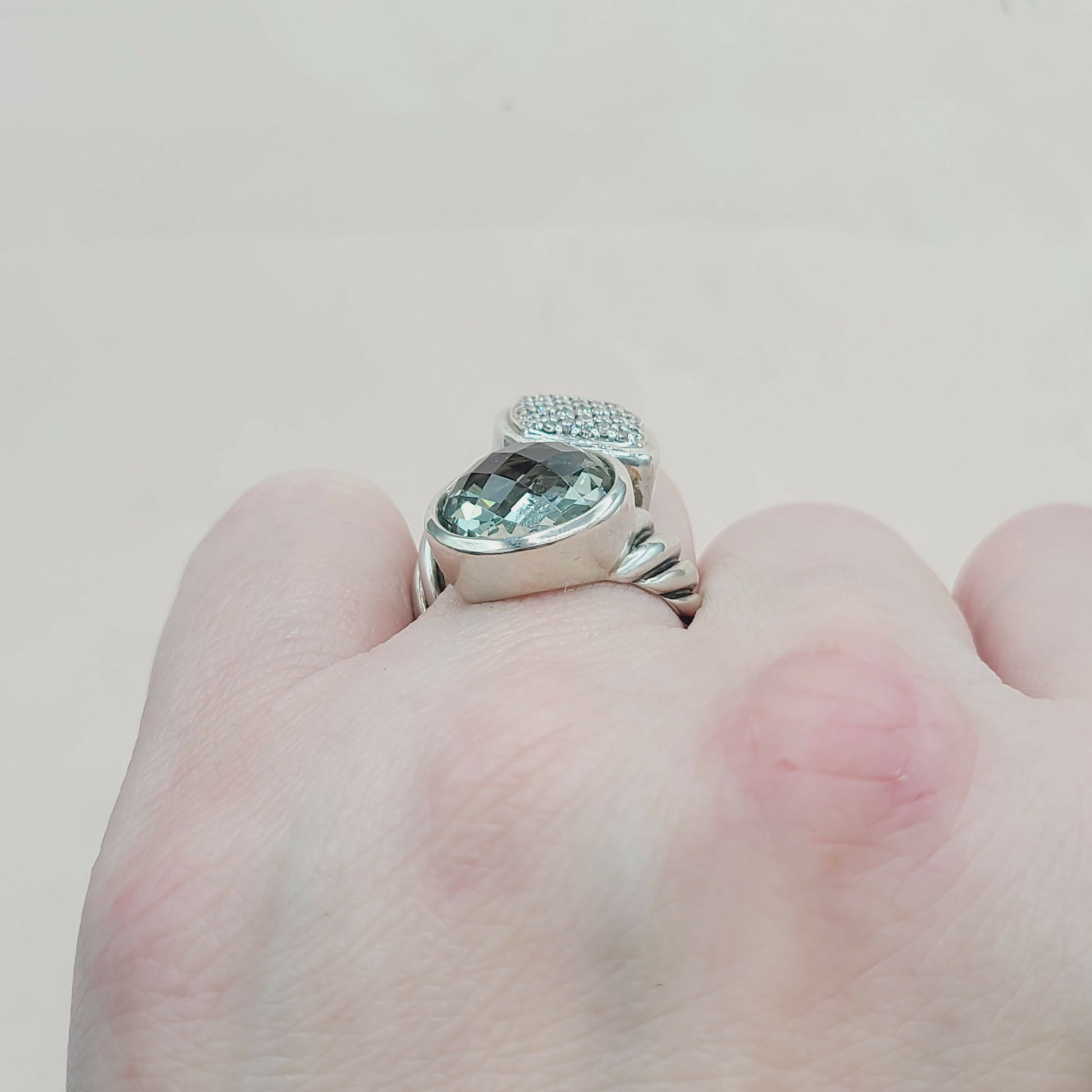    David Yurman Bypass Ring Prasiolite & Diamond