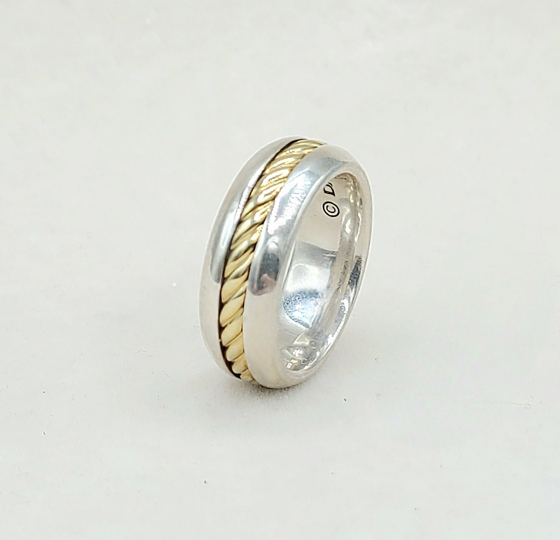    David Yurman Cable Band Ring 8mm Silver & 18K Gold