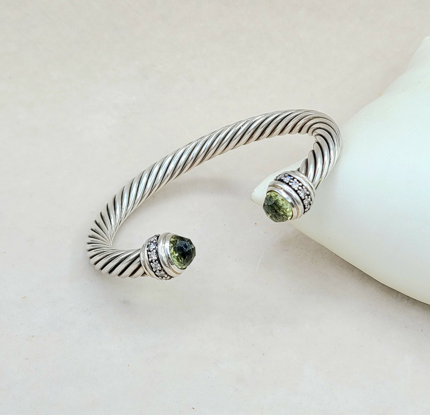    David Yurman Cable Classics Bracelet 7mm Lemon Citrine & Diamonds