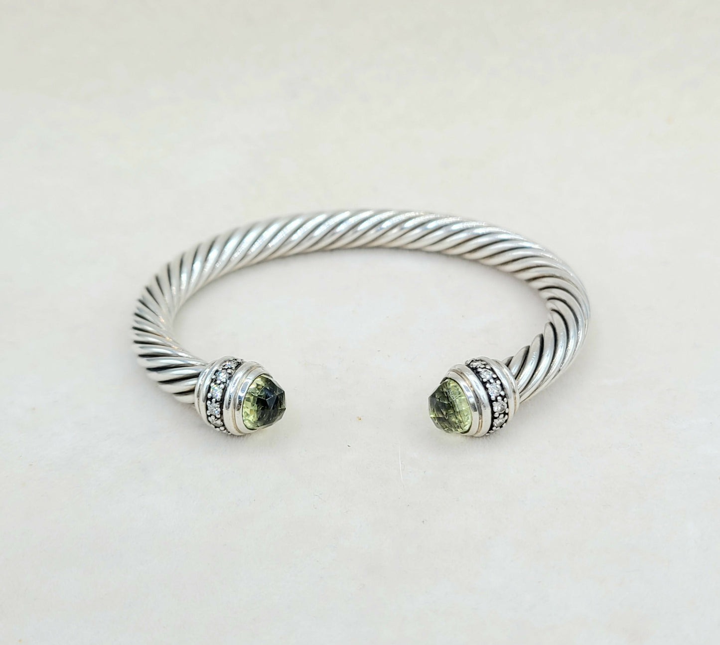    David Yurman Cable Classics Bracelet 7mm Lemon Citrine & Diamonds