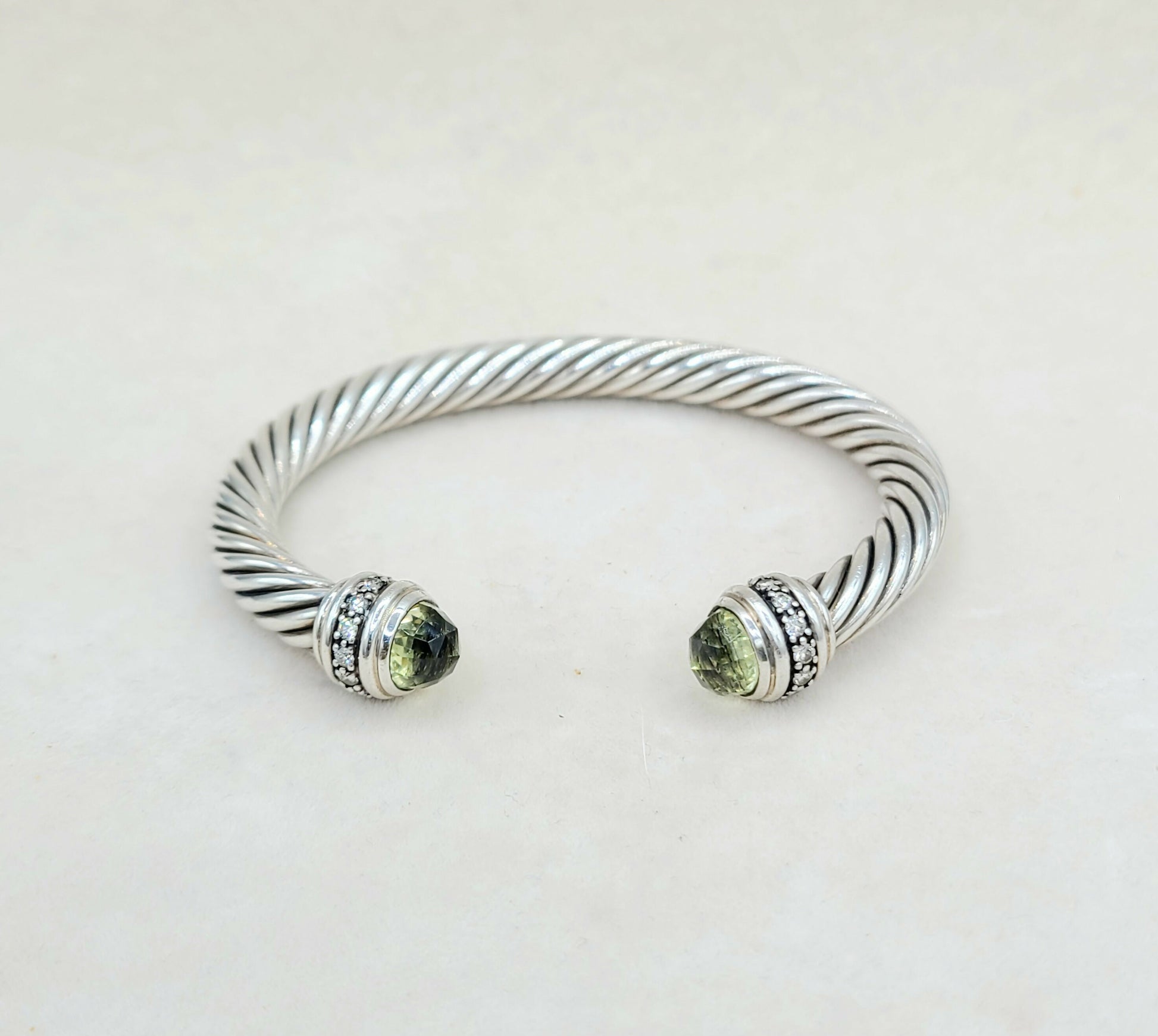    David Yurman Cable Classics Bracelet 7mm Lemon Citrine & Diamonds