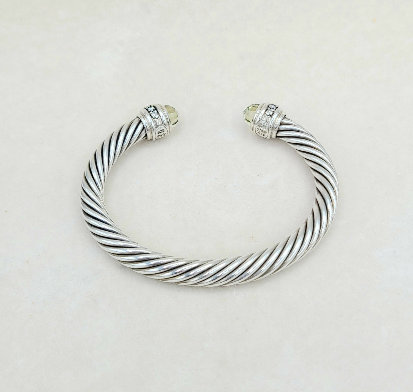    David Yurman Cable Classics Bracelet 7mm Lemon Citrine & Diamonds