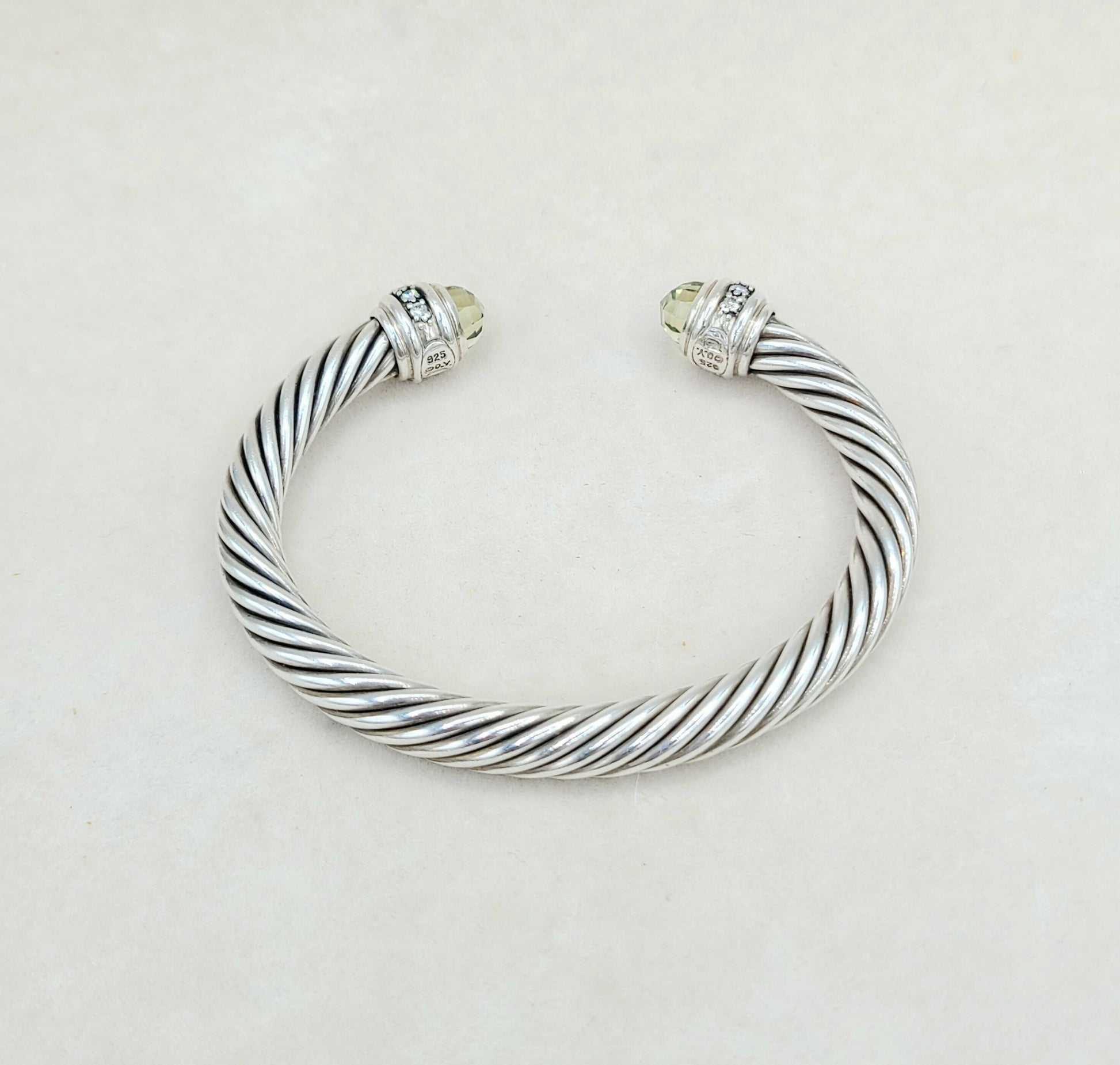    David Yurman Cable Classics Bracelet 7mm Lemon Citrine & Diamonds