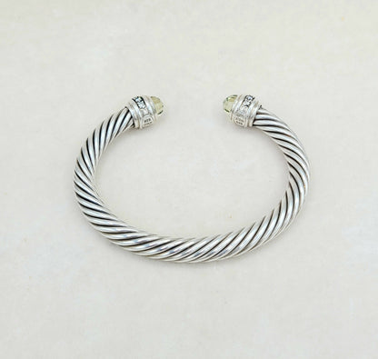    David Yurman Cable Classics Bracelet 7mm Lemon Citrine & Diamonds