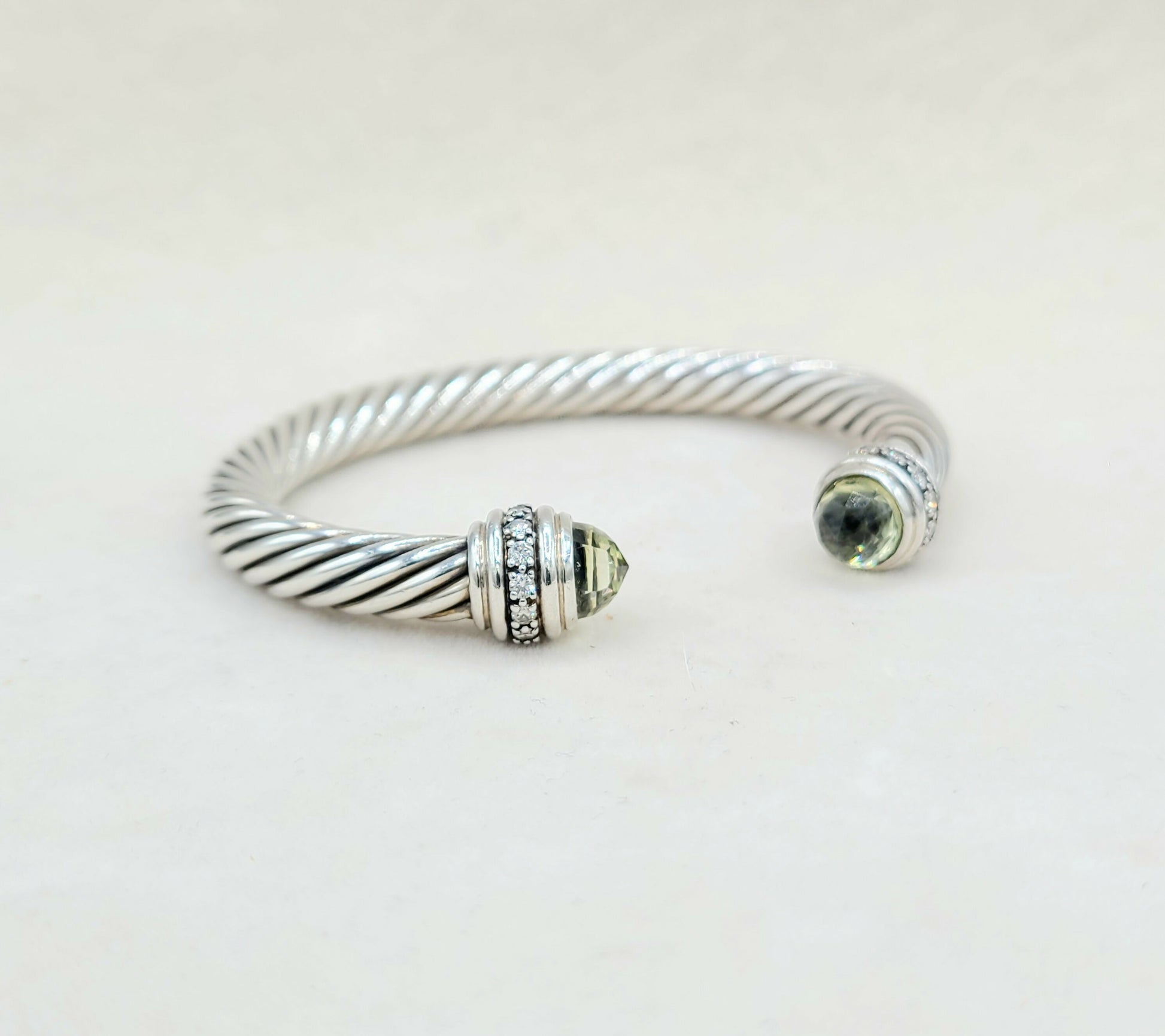    David Yurman Cable Classics Bracelet 7mm Lemon Citrine & Diamonds