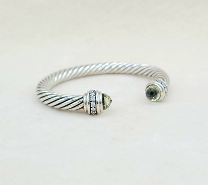    David Yurman Cable Classics Bracelet 7mm Lemon Citrine & Diamonds