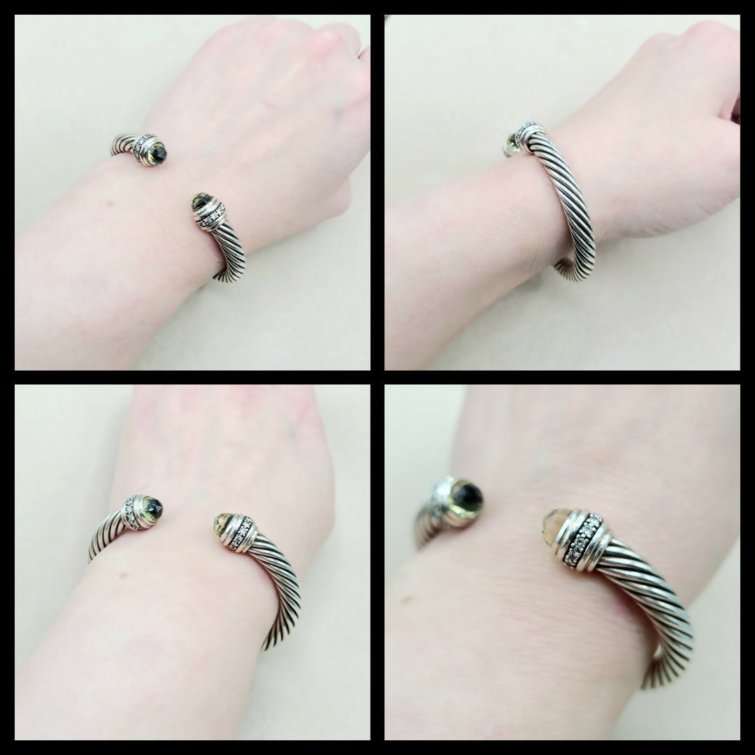    David Yurman Cable Classics Bracelet 7mm Lemon Citrine & Diamonds
