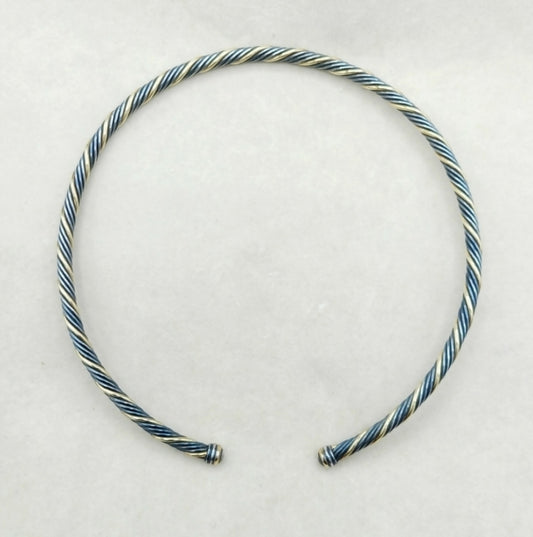    David Yurman Cable Collar Necklace – Black & Gold