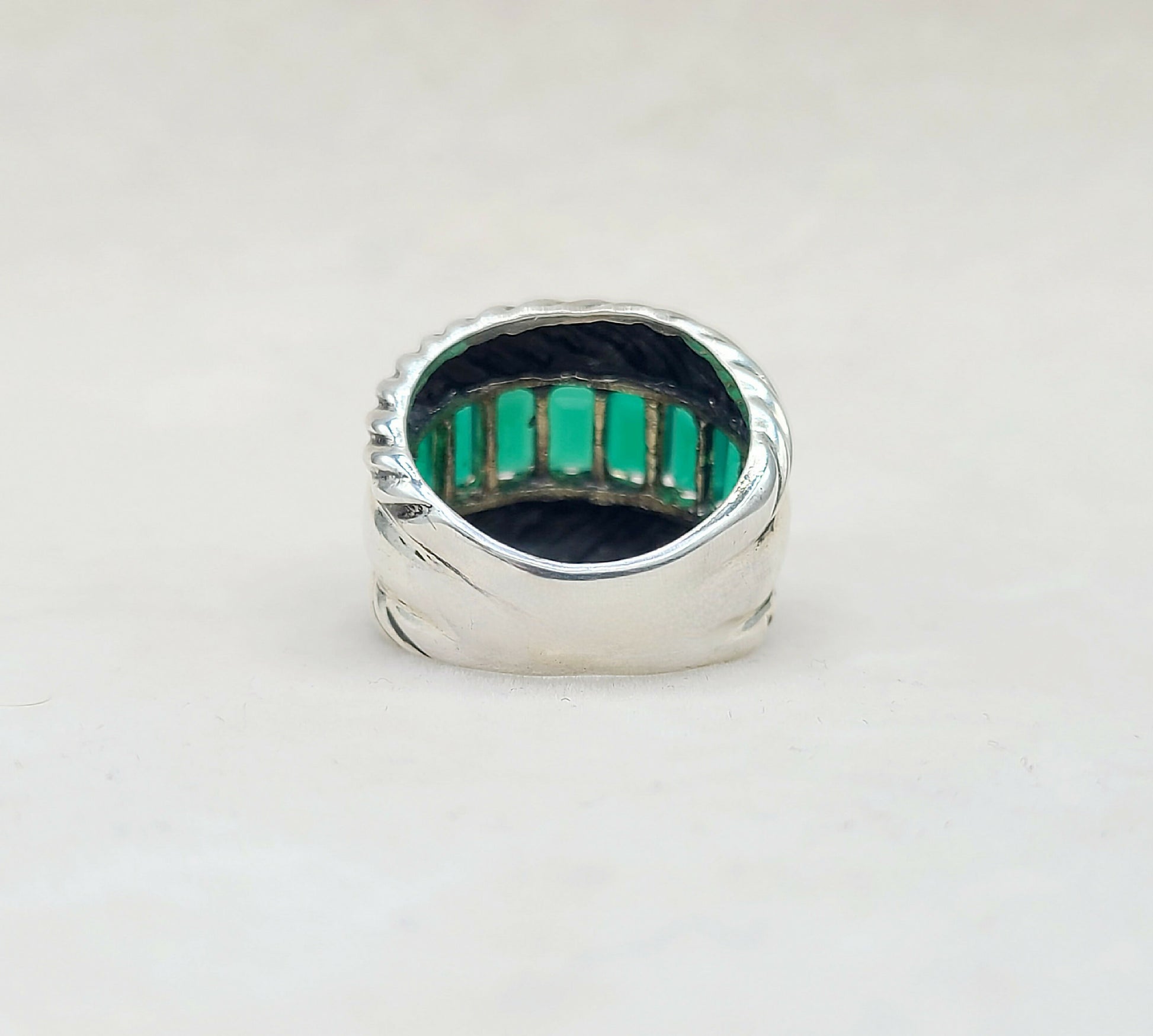    David Yurman Cable Ring Green Onyx & Gold