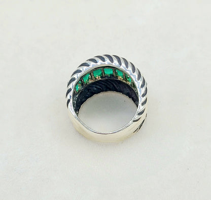    David Yurman Cable Ring Green Onyx & Gold