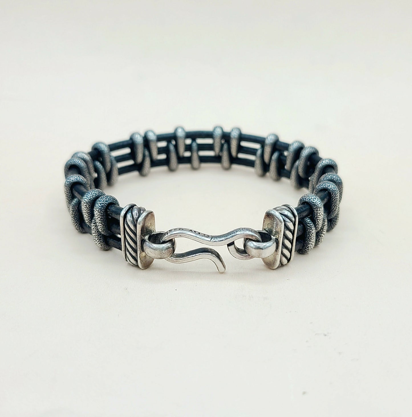    David Yurman Cable Station Bracelet 14mm Strippled Design