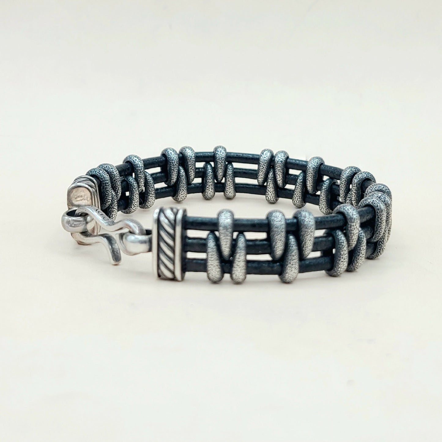    David Yurman Cable Station Bracelet 14mm Strippled Design