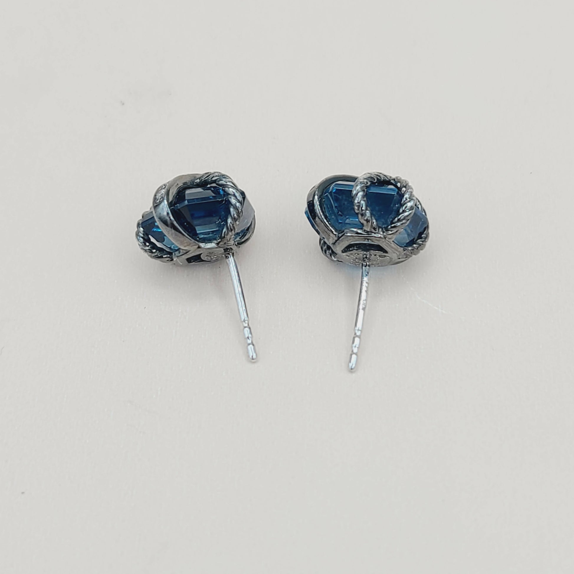    David Yurman Cable Wrap Earrings Hampton Blue Topaz