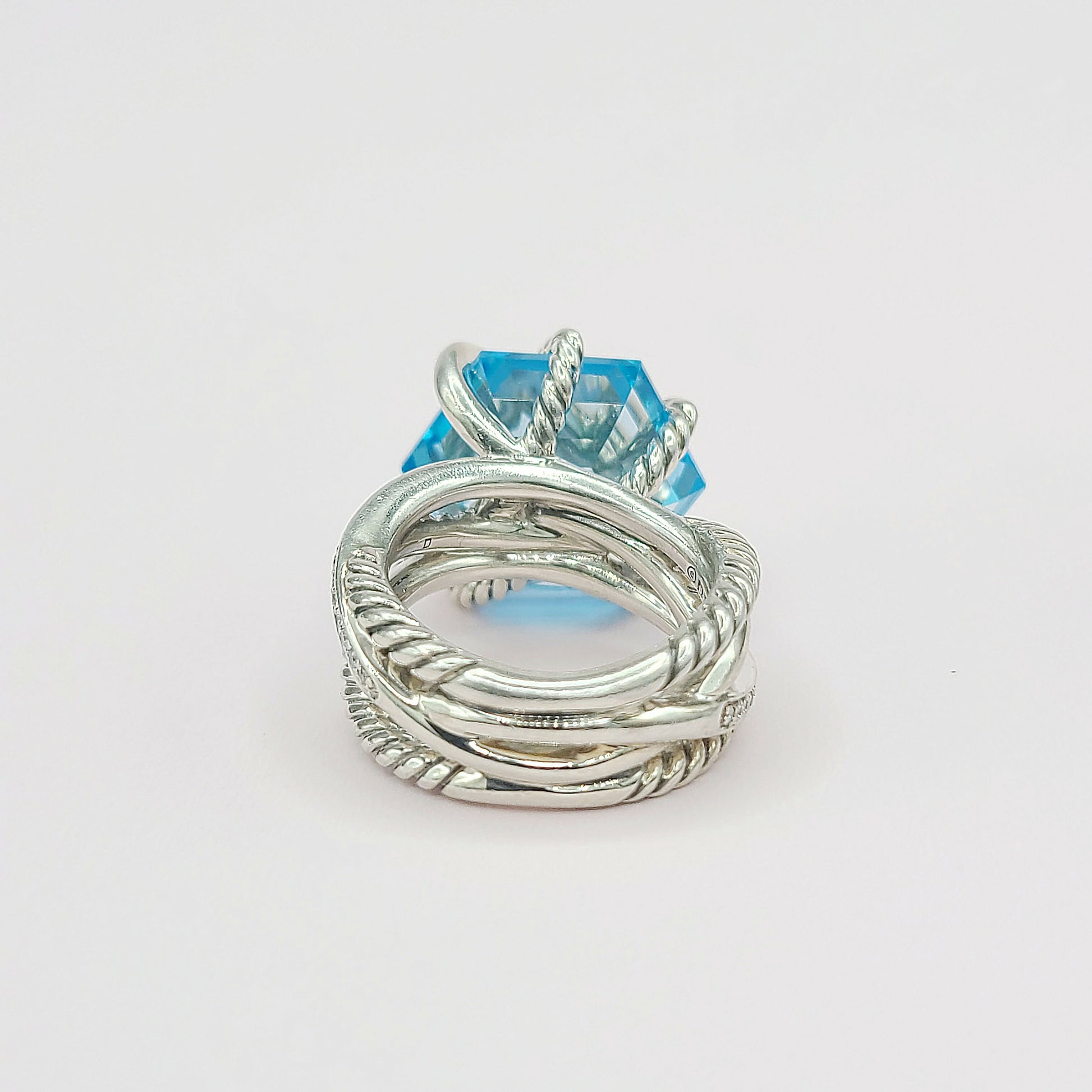    David Yurman Cable Wrap Ring – Blue Topaz & Diamond