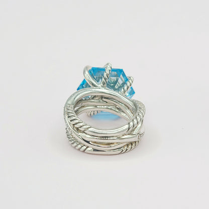   David Yurman Cable Wrap Ring – Blue Topaz & Diamond