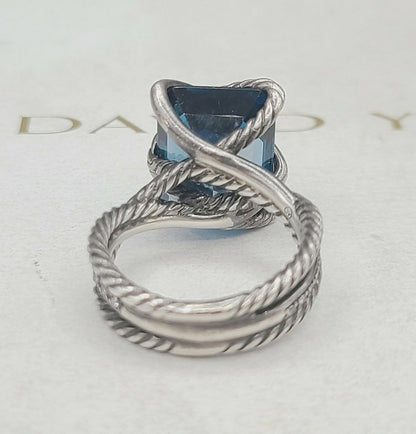    David Yurman Cable Wrap Ring – Blue Topaz & Diamonds