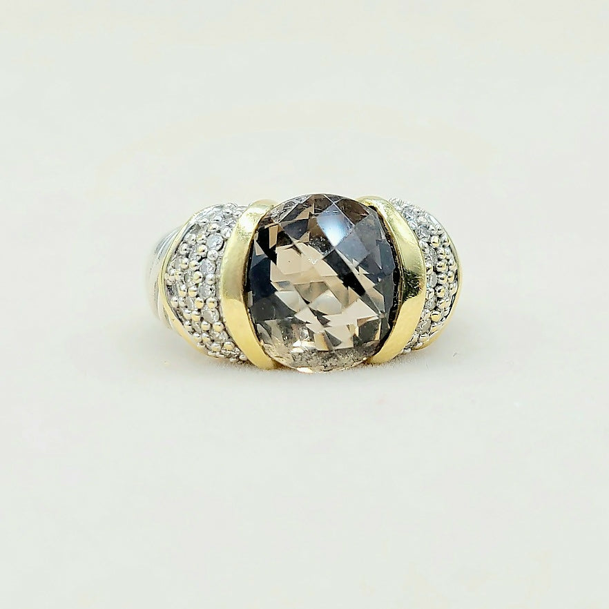    David Yurman Capri Ring Smoky Quartz & Diamonds