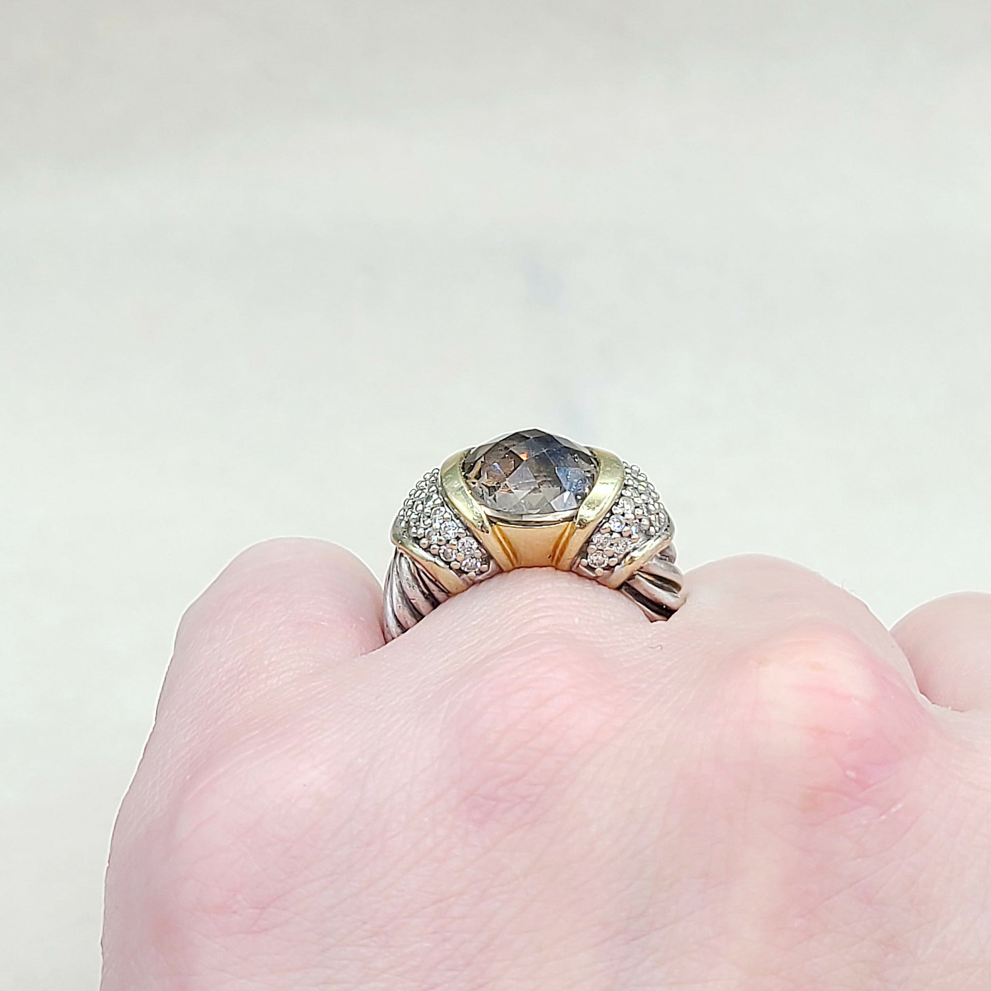    David Yurman Capri Ring Smoky Quartz & Diamonds