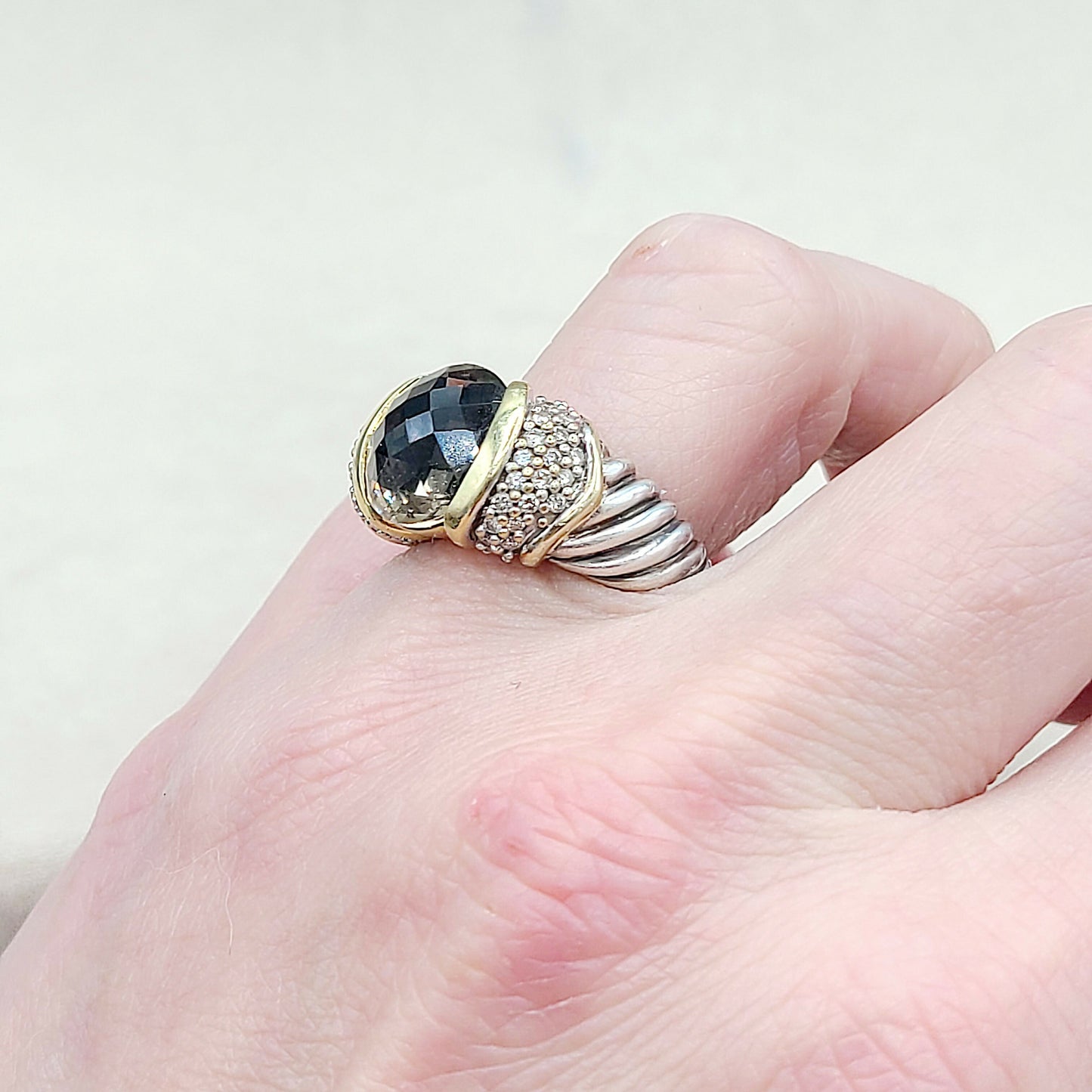    David Yurman Capri Ring Smoky Quartz & Diamonds