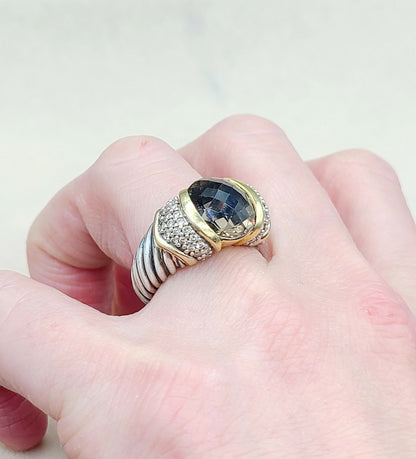    David Yurman Capri Ring Smoky Quartz & Diamonds