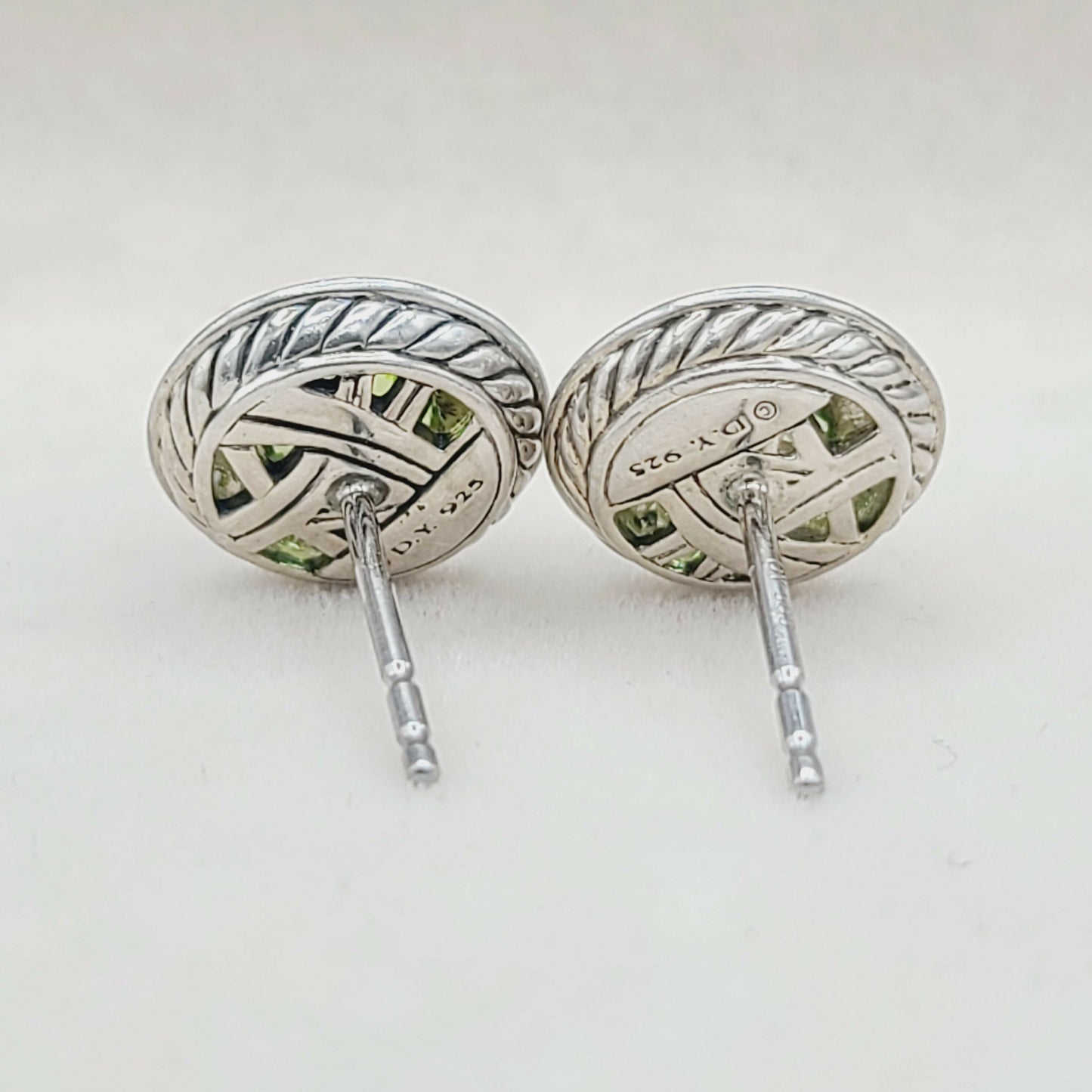    David Yurman Cerise Earrings Peridot & Diamonds