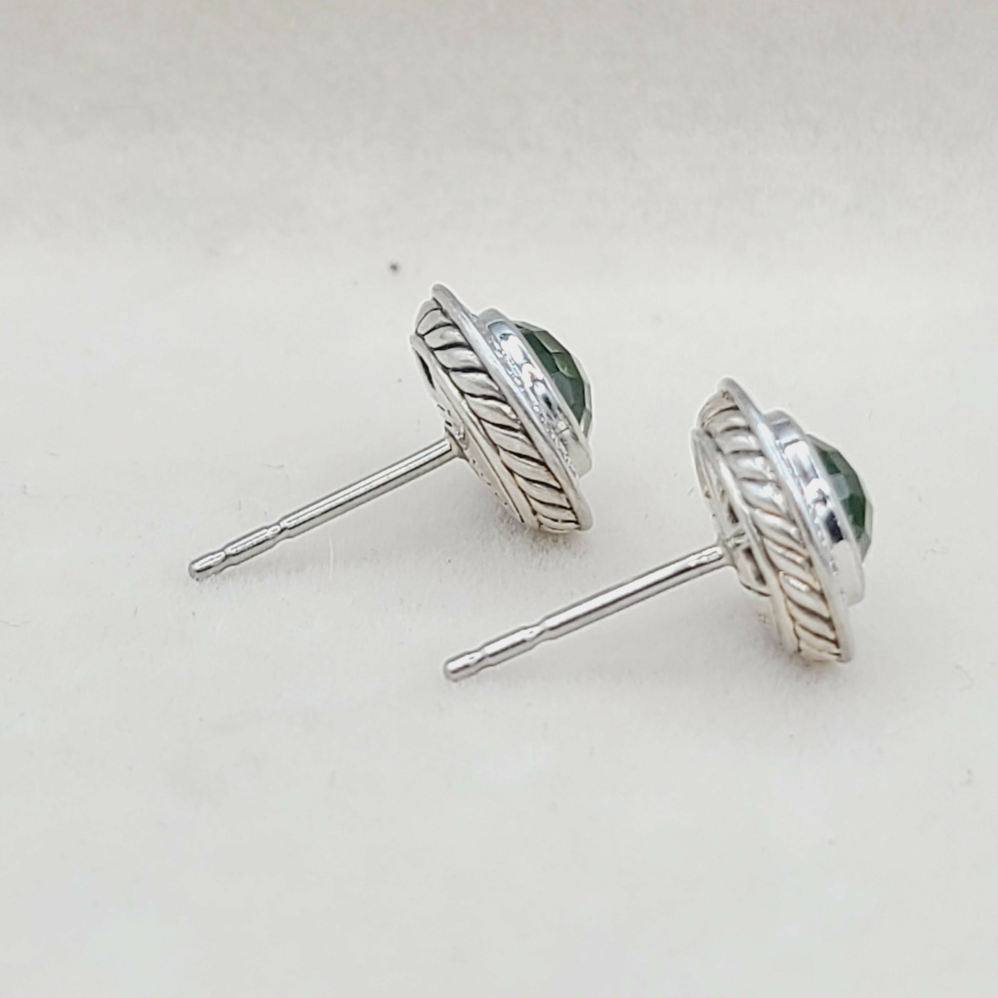    David Yurman Cerise Earrings Peridot & Diamonds