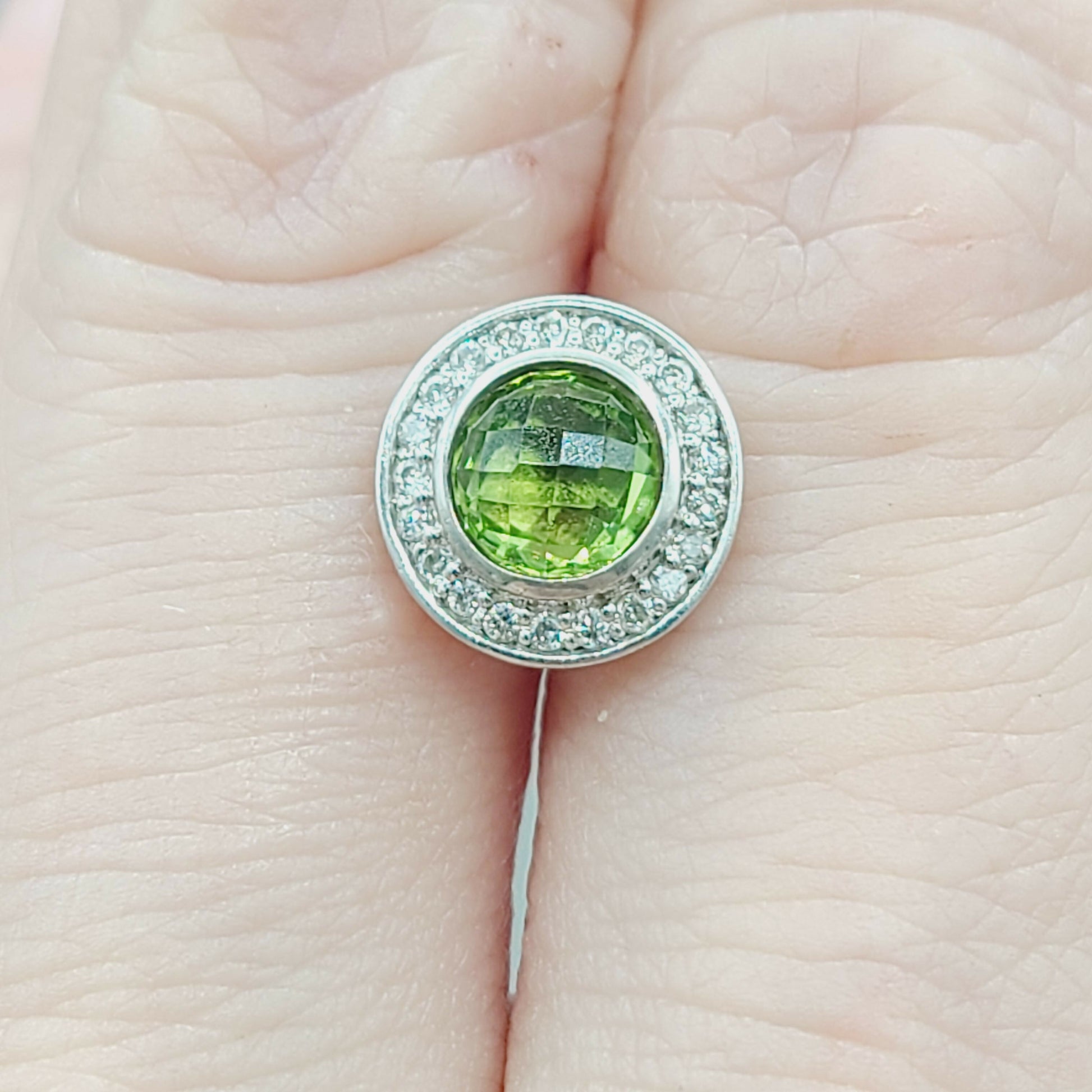    David Yurman Cerise Earrings Peridot & Diamonds