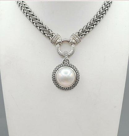    David Yurman Cerise Moonlight Ice Pendant – Pearl & Diamond