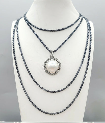   David Yurman Cerise Moonlight Ice Pendant – Pearl & Diamond